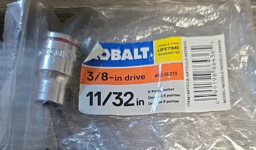 Kobalt 11/32 in – 3/8 inch Drive Socket – 6 Point – Brand New