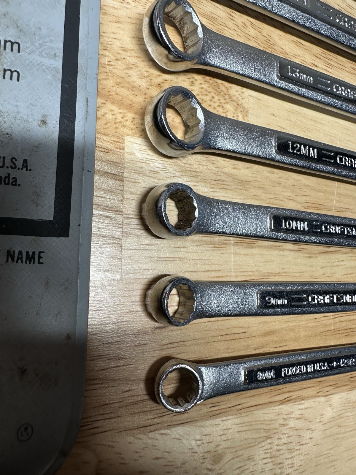Craftsman USA 8-19mm Metric Wrench Set 4291 9 Piece Missing 6mm