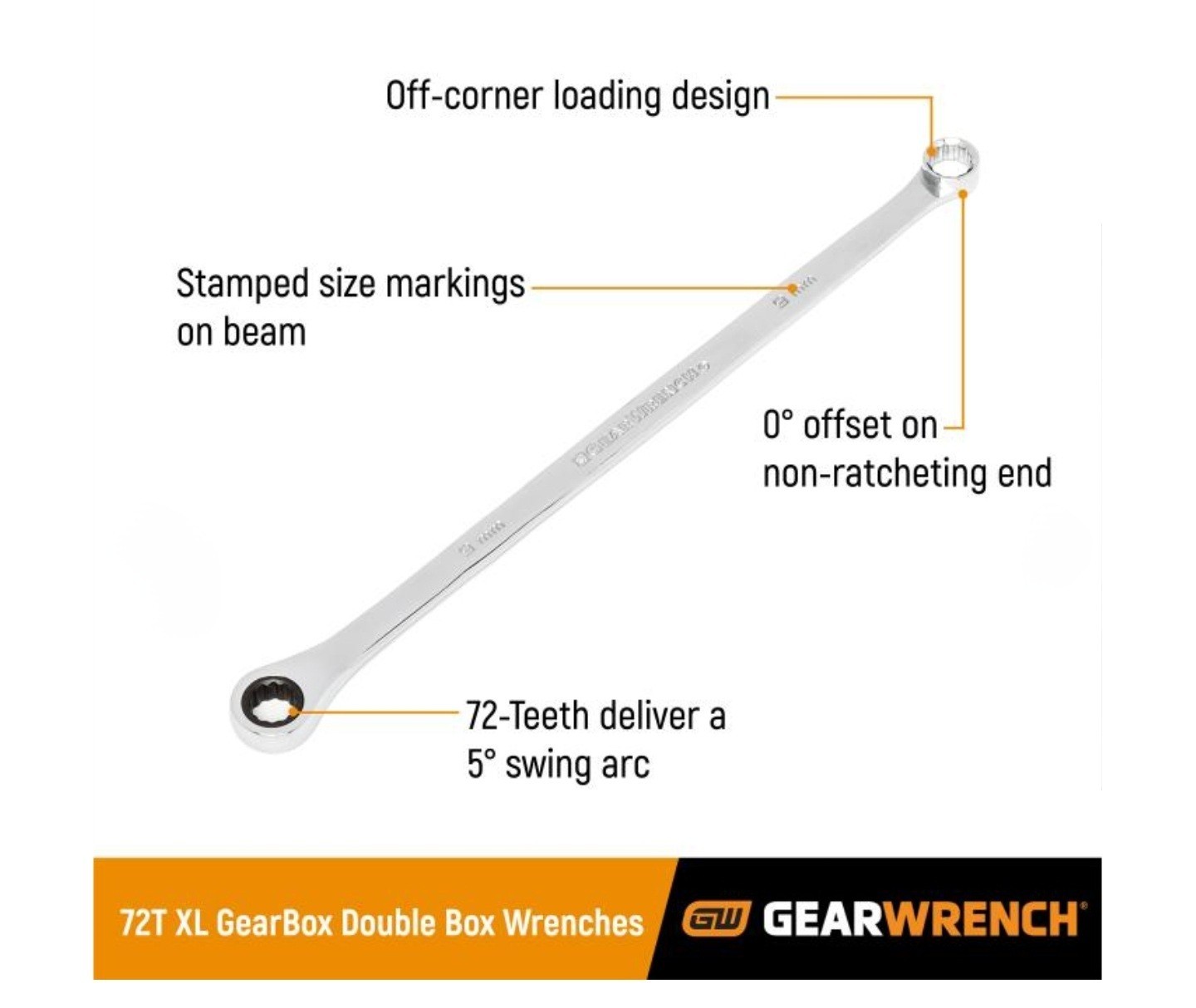 Gearwrench Metric XL Gearbox 12 Point Double Box Ratcheting Wrench 15pc 85985-07