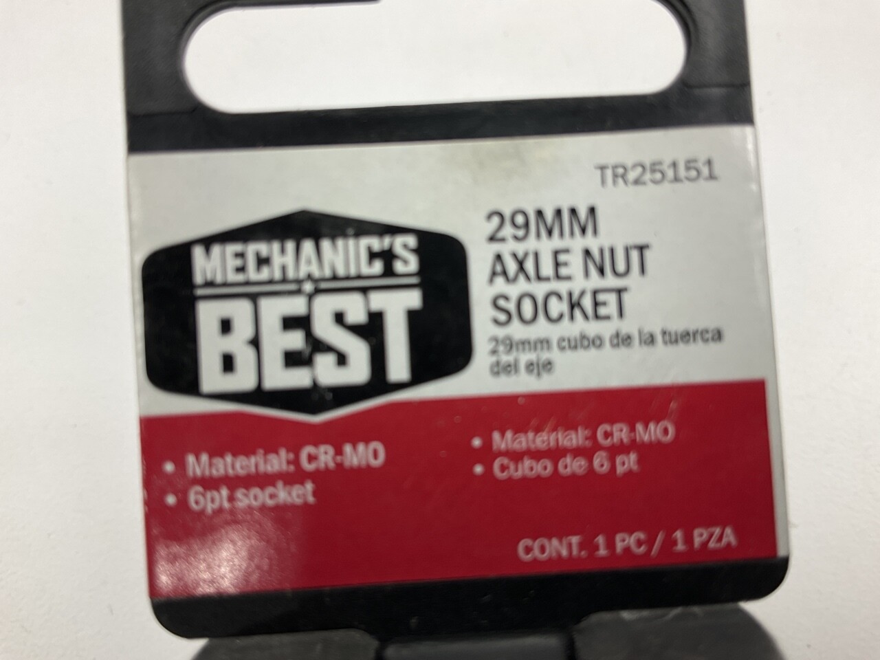 Mechanics Best TR25151 1/2 Inch Drive 29mm Axle Nut Socket