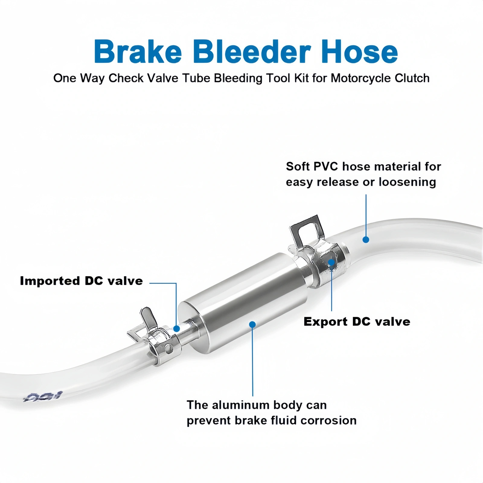Car Motorcycle Brake Clutch Bleeder Kit One Way Check Valve Fluid Extractor Tool