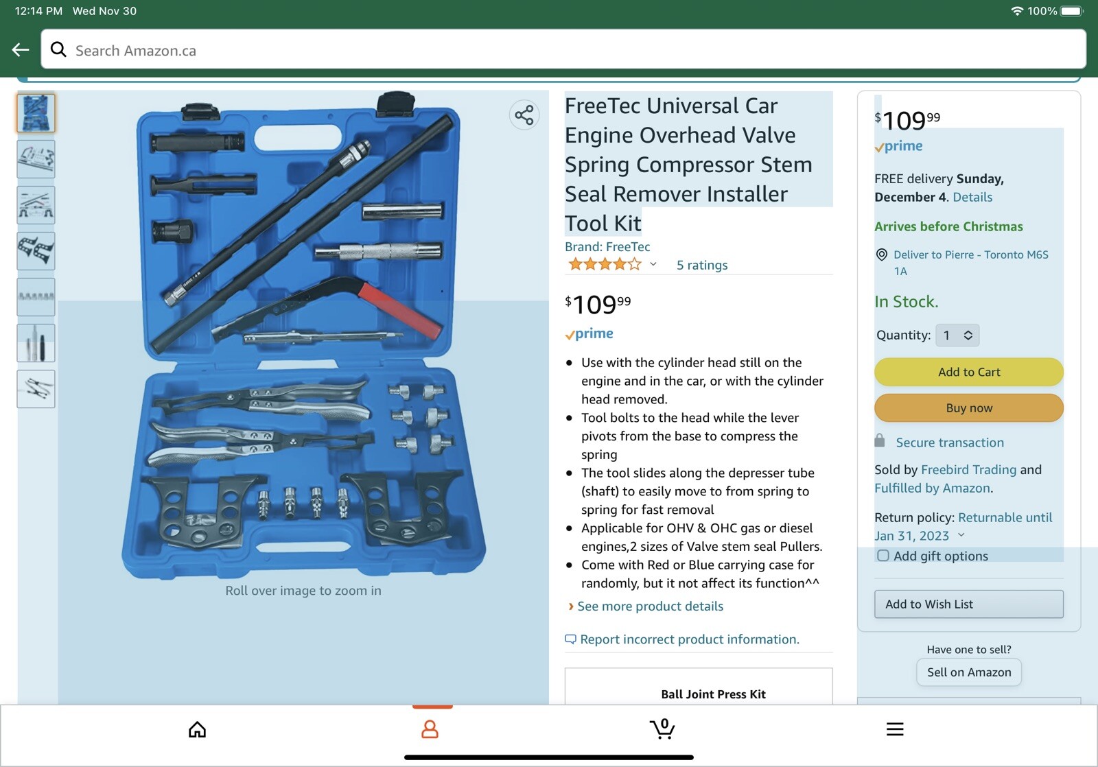 Cylinder Head Valve Spring Compressor Removal Stem Seal OHV/OHC Install Tool Kit