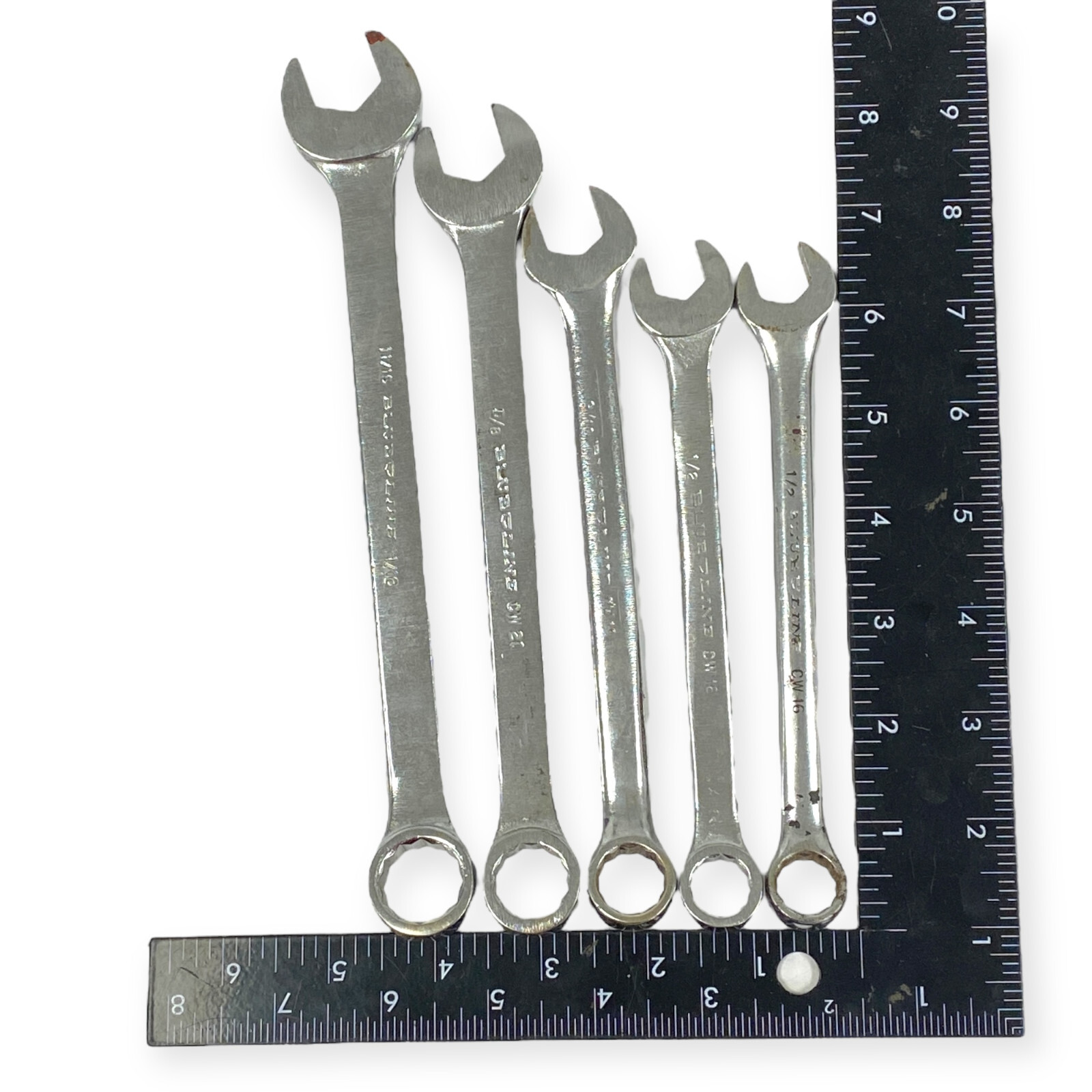 Blue Line CW16 1/2, CW20 5/8, 11/16 in 12 Point Combination Wrench Set, 5 Pcs