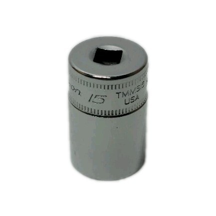 Snap-on Tools USA NEW 1/4″ Drive 15mm 6 Point Semi Deep Chrome Socket TMMS15