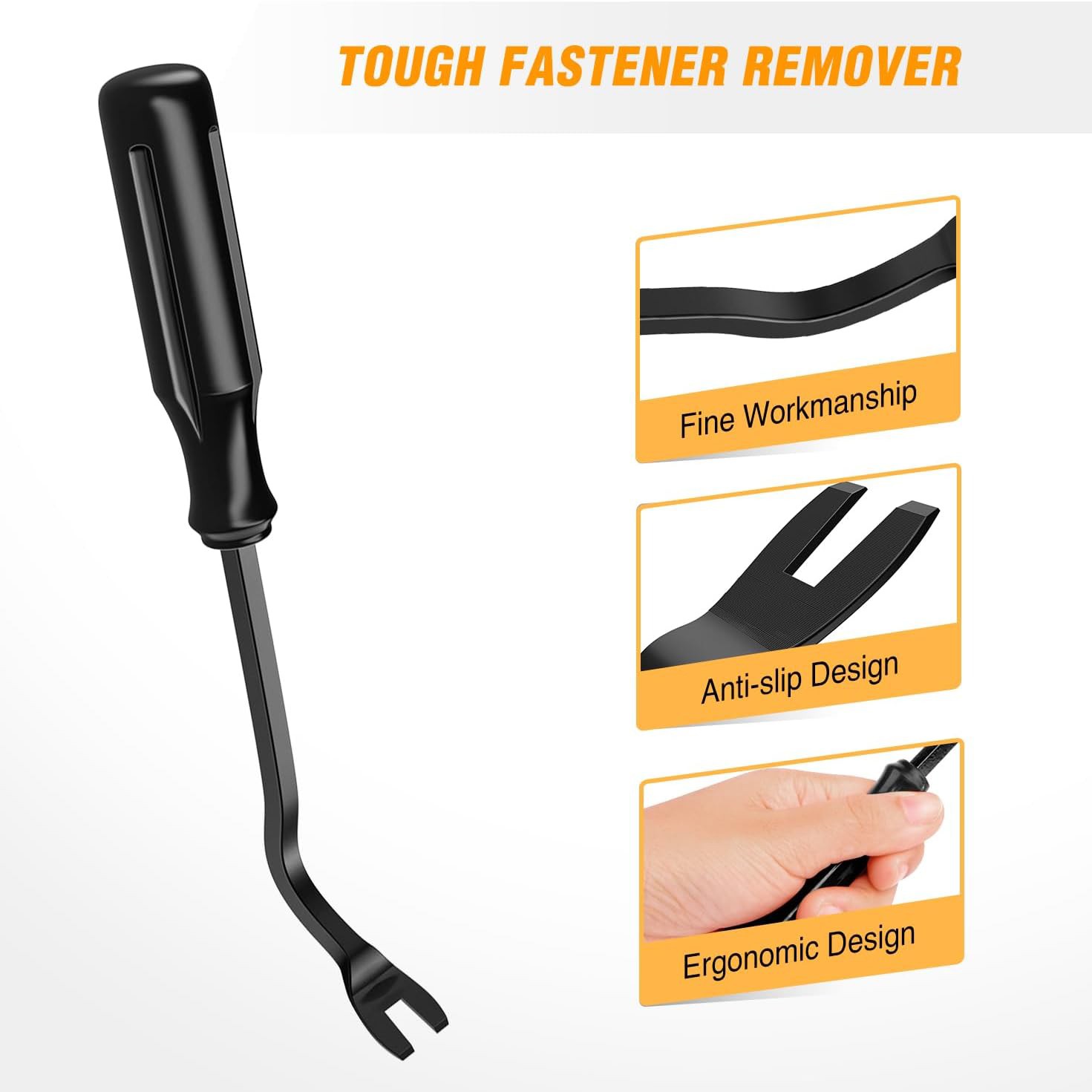 8PCS Trim Fastener Removal Tool Kit Universal For Car Audio Dash Panel-Black