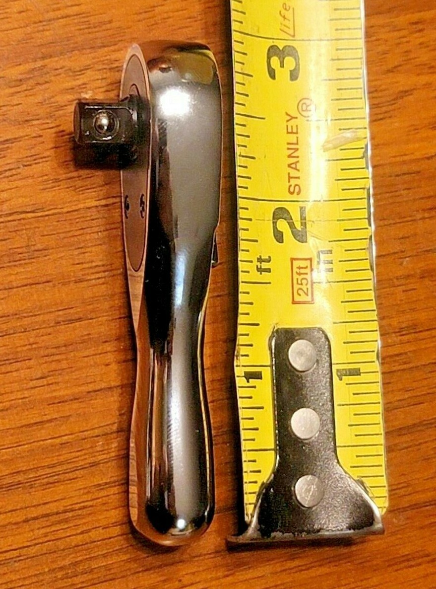 Milwaukee PRO 3″ Long 1/4″ drive Stubby 90 Tooth Full Polish Ratchet #48-22-9003