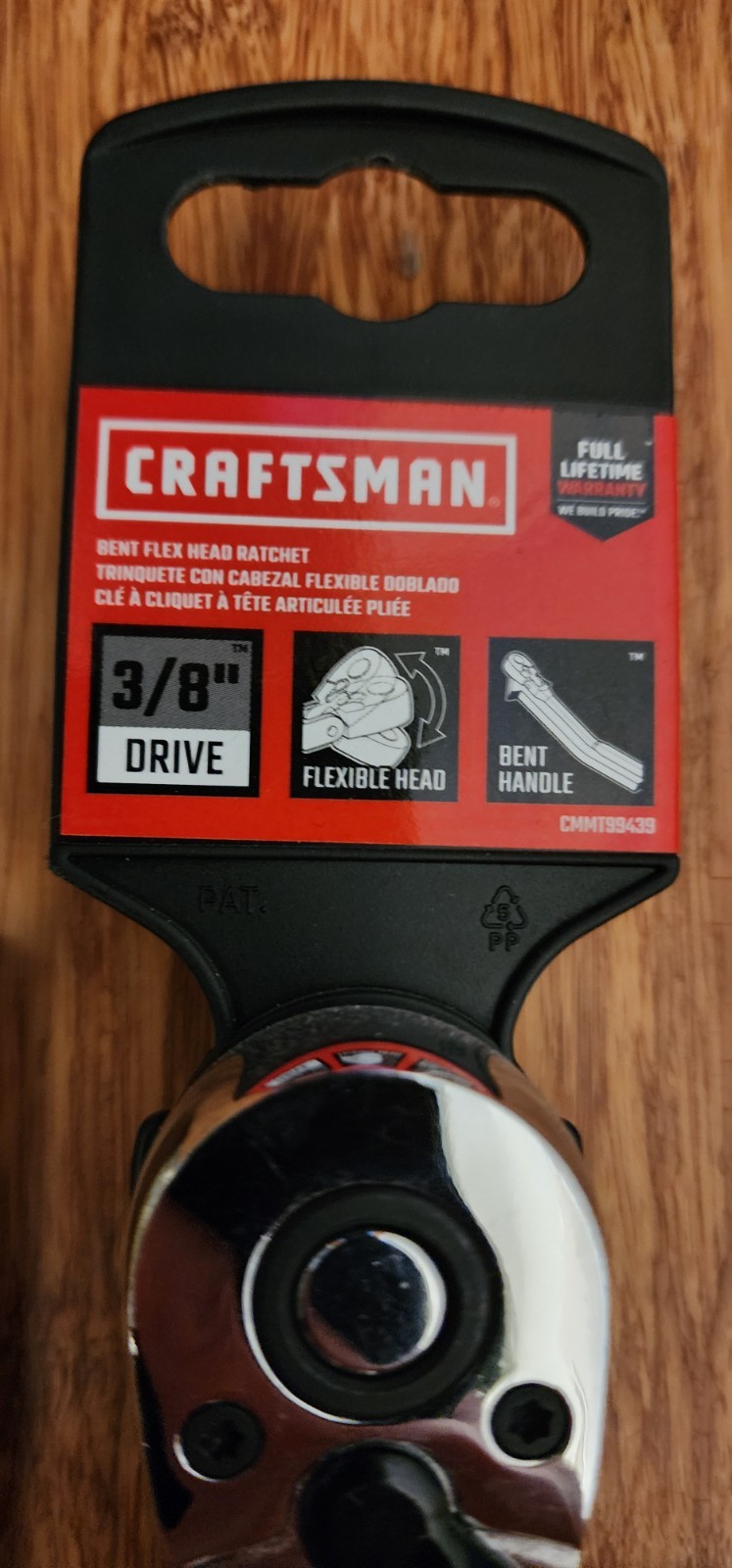 New! CRAFTSMAN CMMT99439 12″ Ratchet 172-Tooth 3/8″ Drive Bent Flex Head