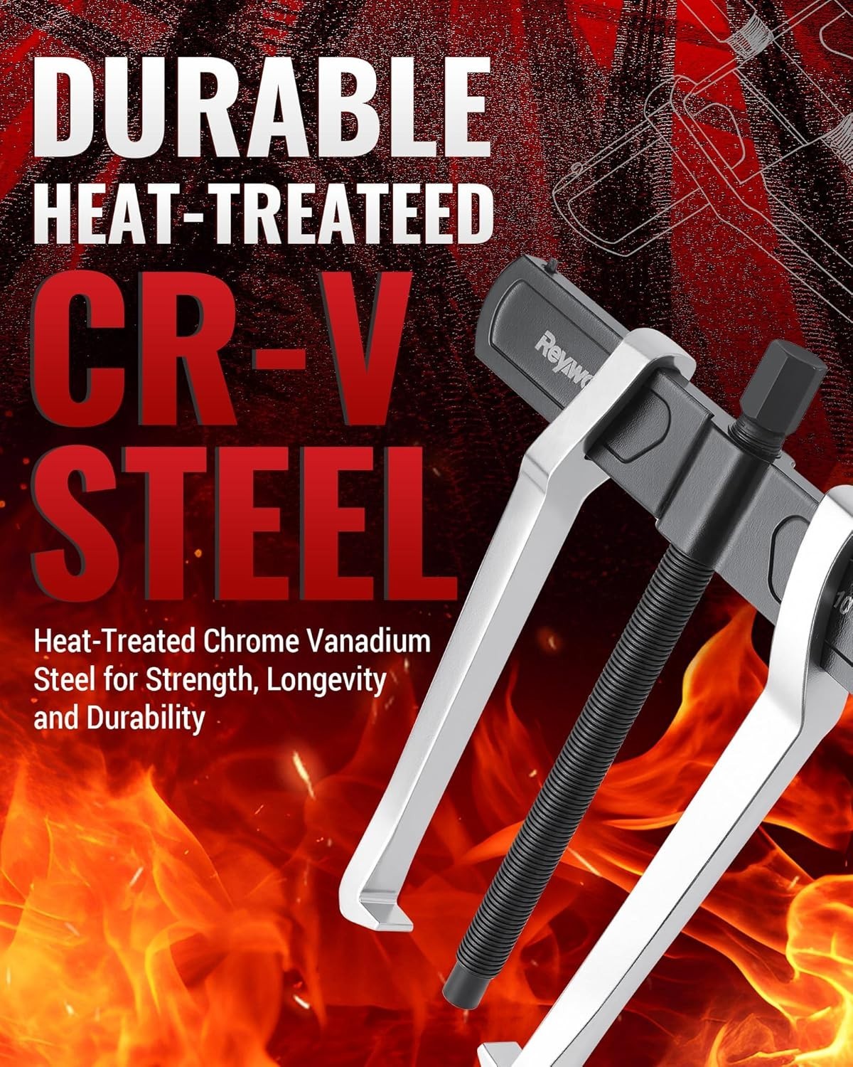 2-Jaw Reversible Gear Puller, External 8.2″ / Internal 10.5″ Max Pulling