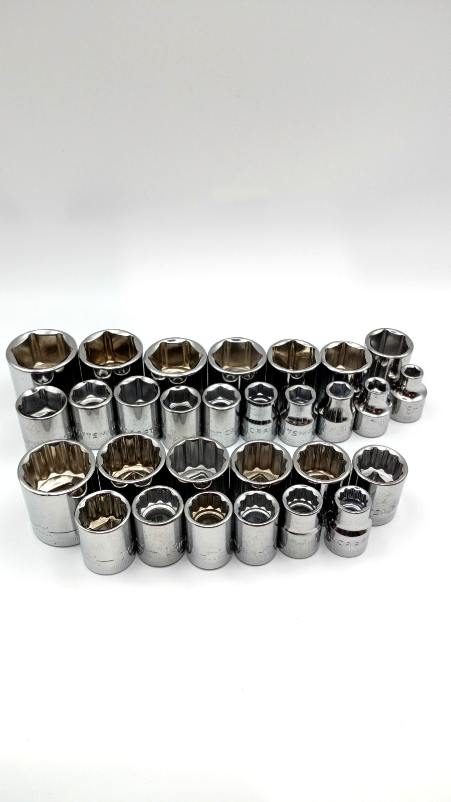 Craftsman Lifetime Warranty S-AF 3/8″ Drive 6 and 12 Point Short Metric Sockets