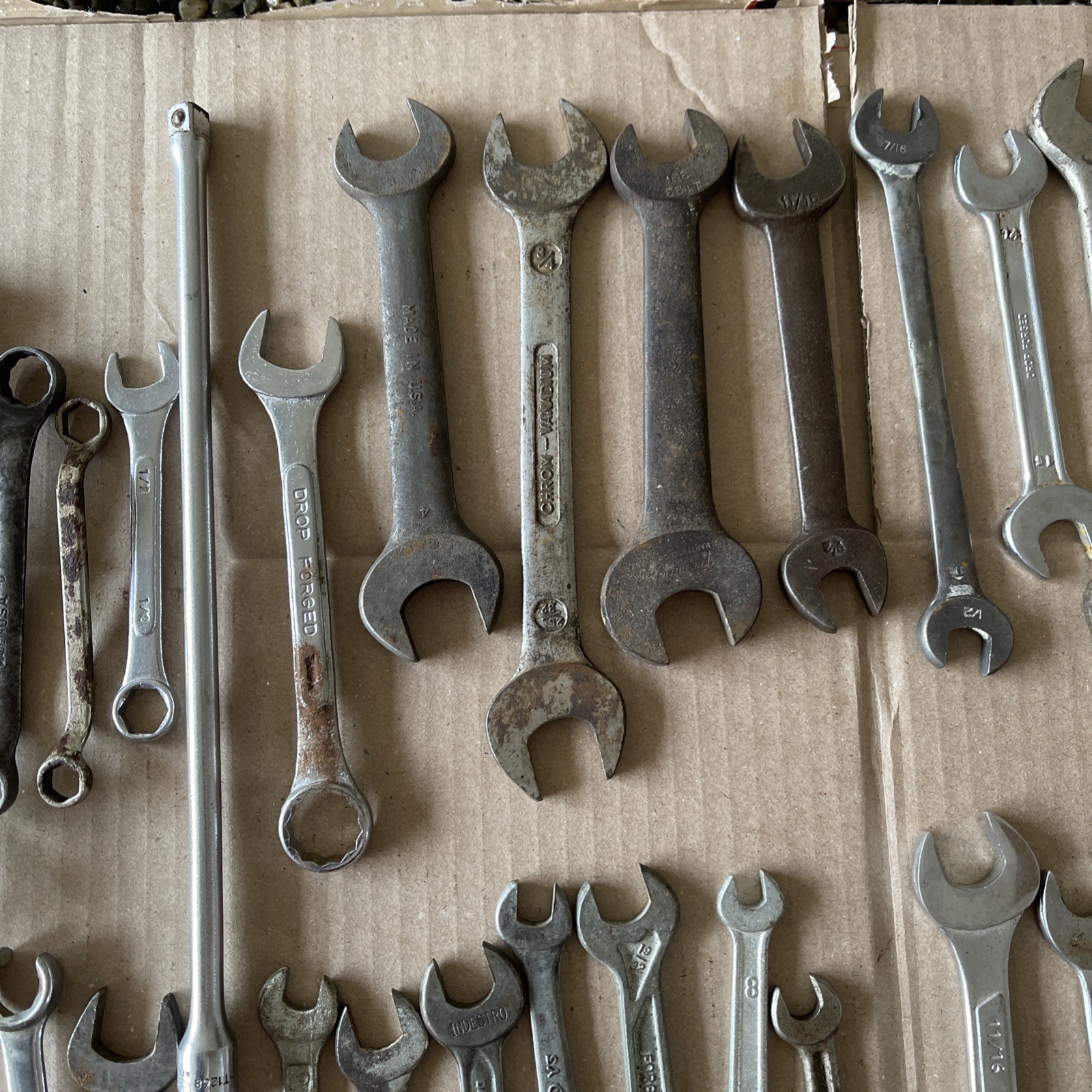 Lot of 120 + Mixed Vintage Combination & Open Box End Wrenches Sockets Tools