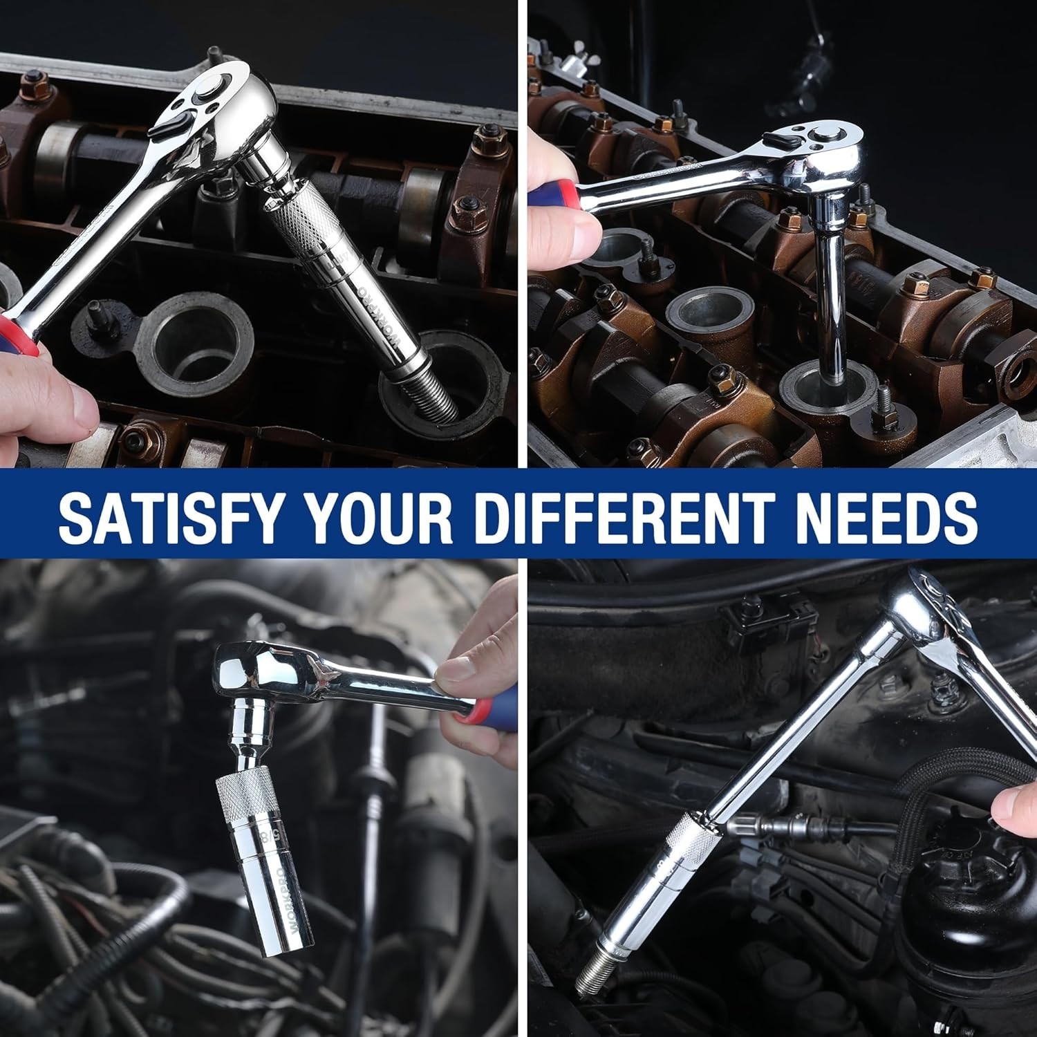 7-PC Magnetic Swivel Spark Plug Socket Set – Includes 9/16in & 5/8in