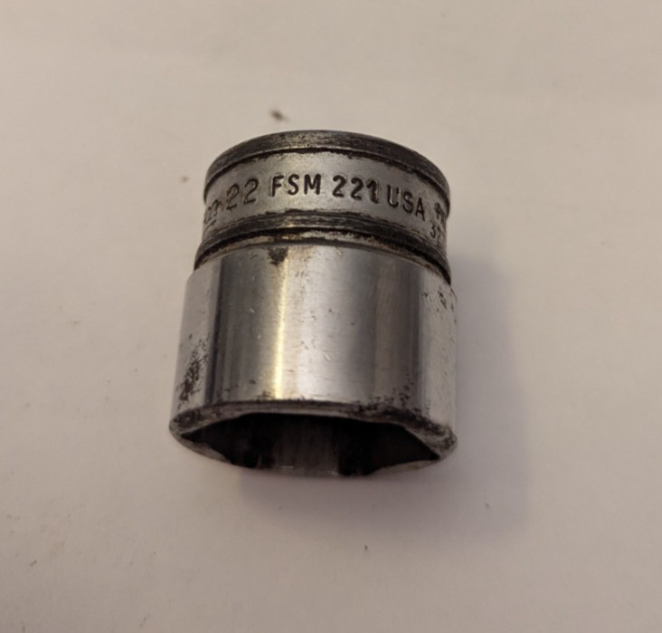 Snap-On Tools USA 3/8″ Drive 22mm 6 Point Shallow Chrome Socket FSM221
