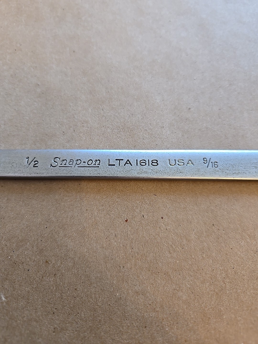 Snap On 1/2″-9/16″ SAE Chrome Low Torque Slime Line Open End Wrench LTA1618