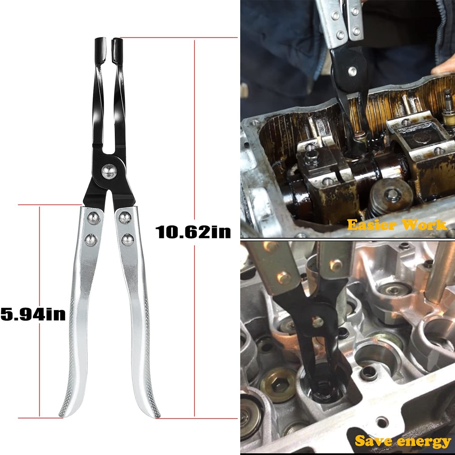 HW0107 Valve Stem Seal Pliers and 19700 Valve Holder Replacement Repair Tool Set