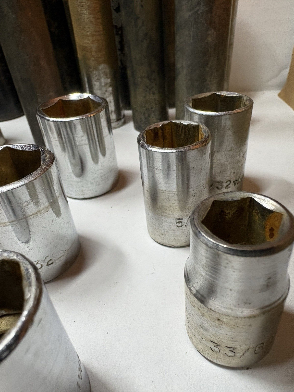 Lot of 36 Assorted Sockets Deep & Short Well 1/2″Drive 6 & 12 Point Metric & SAE