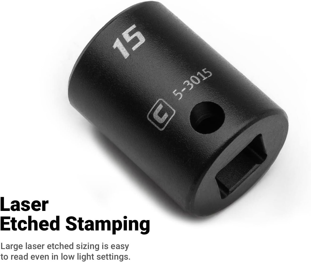 16 mm Shallow Impact Socket, 3/8-Inch Drive, 6-Point, Metric