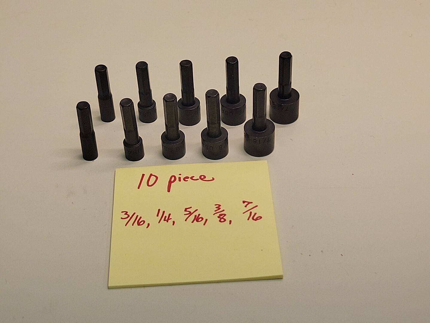 10 Pc Power Nut Driver SAE 3/16″ – 7/16″ Socket 1/4» Driver Hex Key * USA *