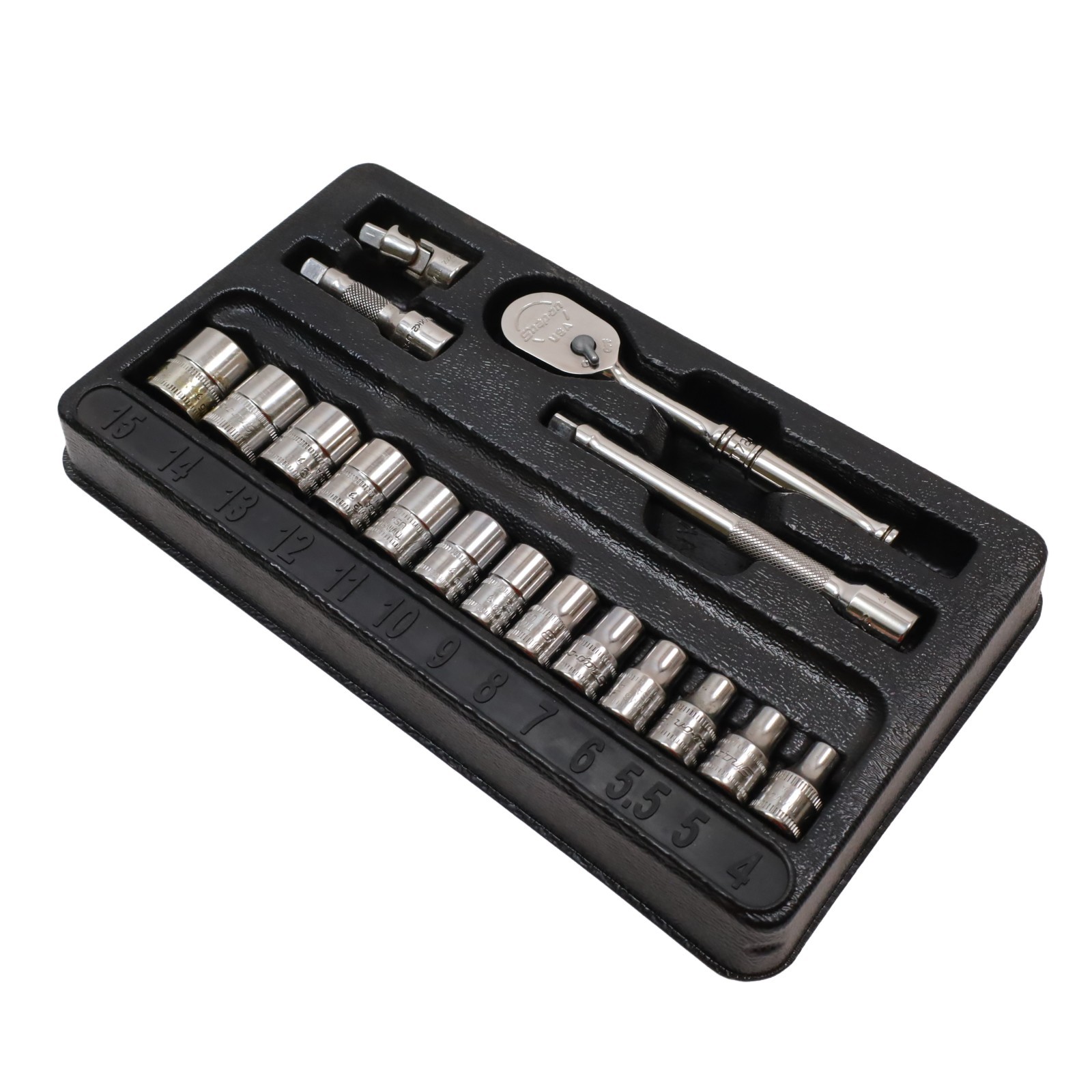 Snap-on Tools 117TMM 17-Piece 1/4″ 6-Point Metric Socket Starter Set