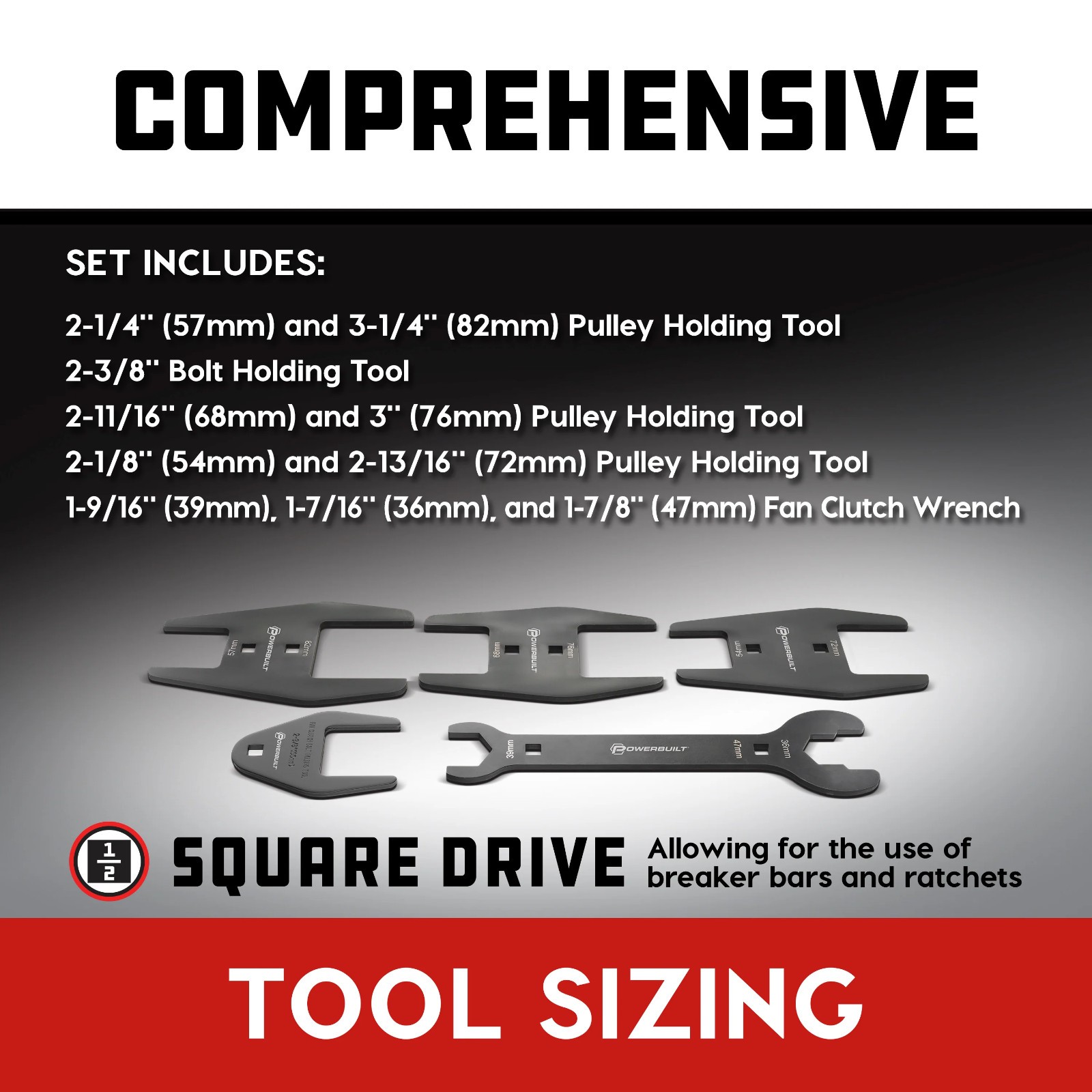 Powerbuilt Master Fan Clutch Wrench Set 647759 Kit 137 Sealed