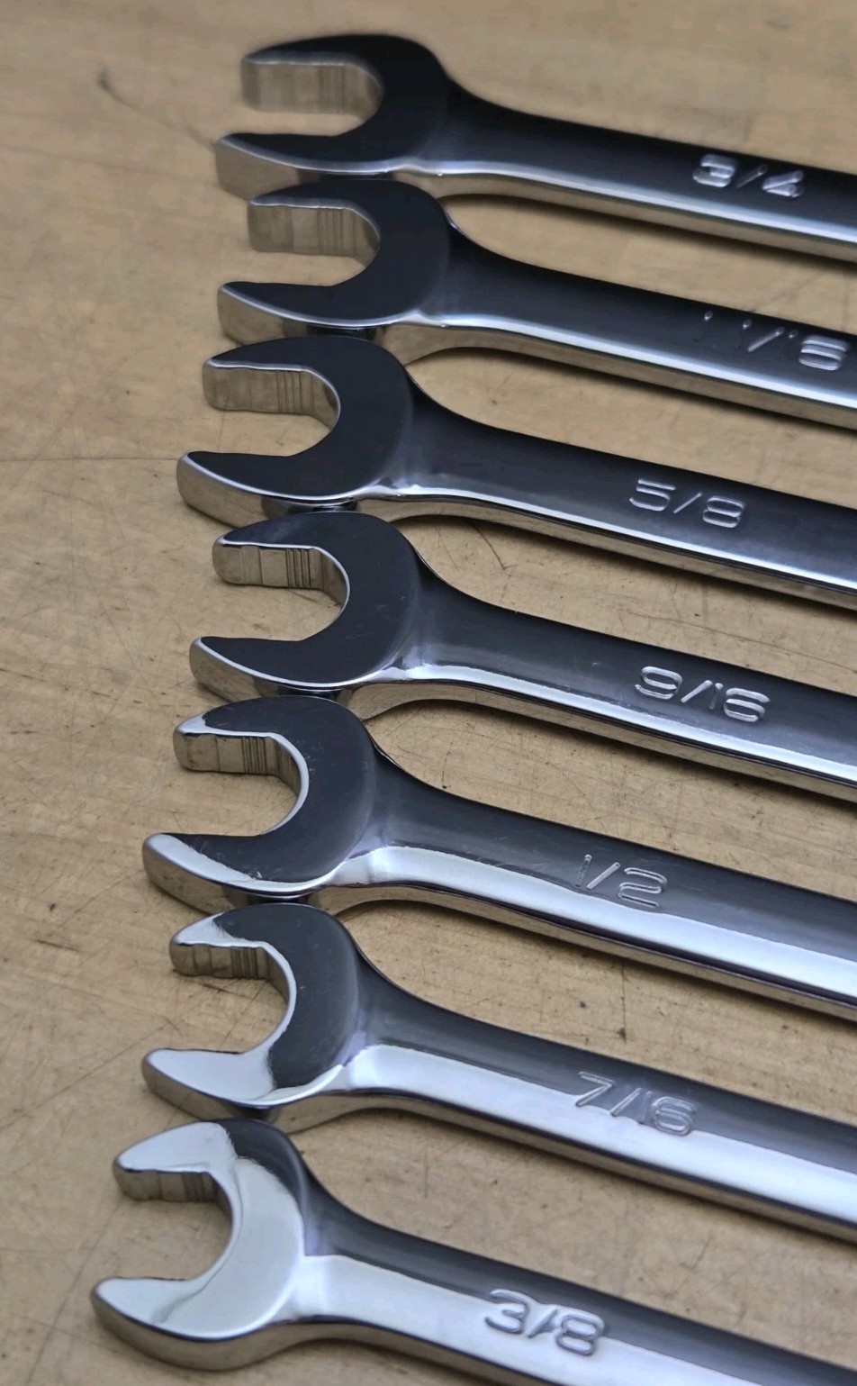 New Snap On SOXRR707A-7 Pc SAE Flank Drive Plus Reversible Ratcheting Wrench Set