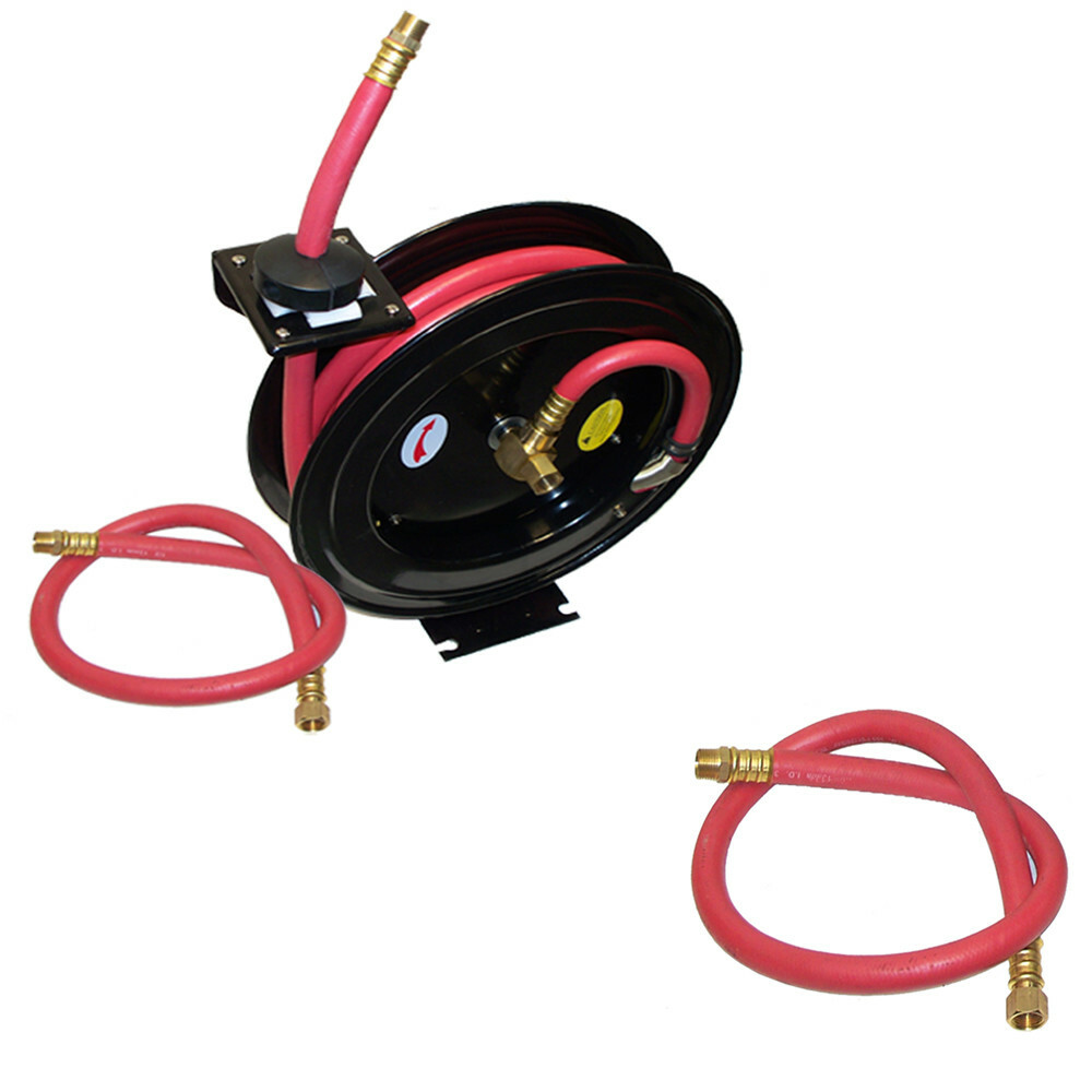 3/8 x 25 Inch Retractable Air Hose Reel Wall Truck Mount 300 PSI