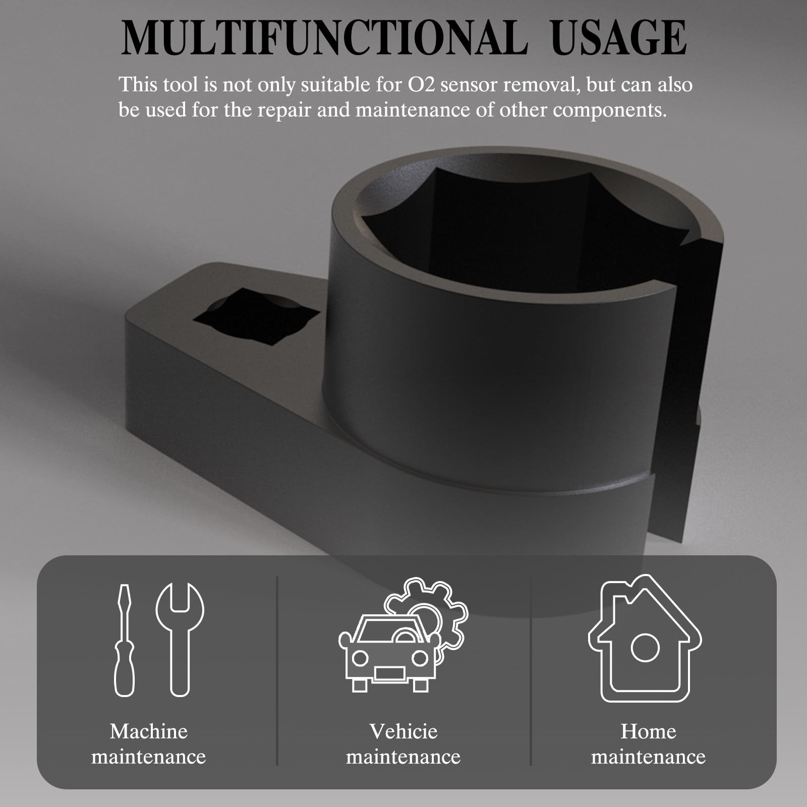 Offset O2 Sensor Socket, 7/8-Inch (22mm), 3/8-Inch Drive, Slotted…