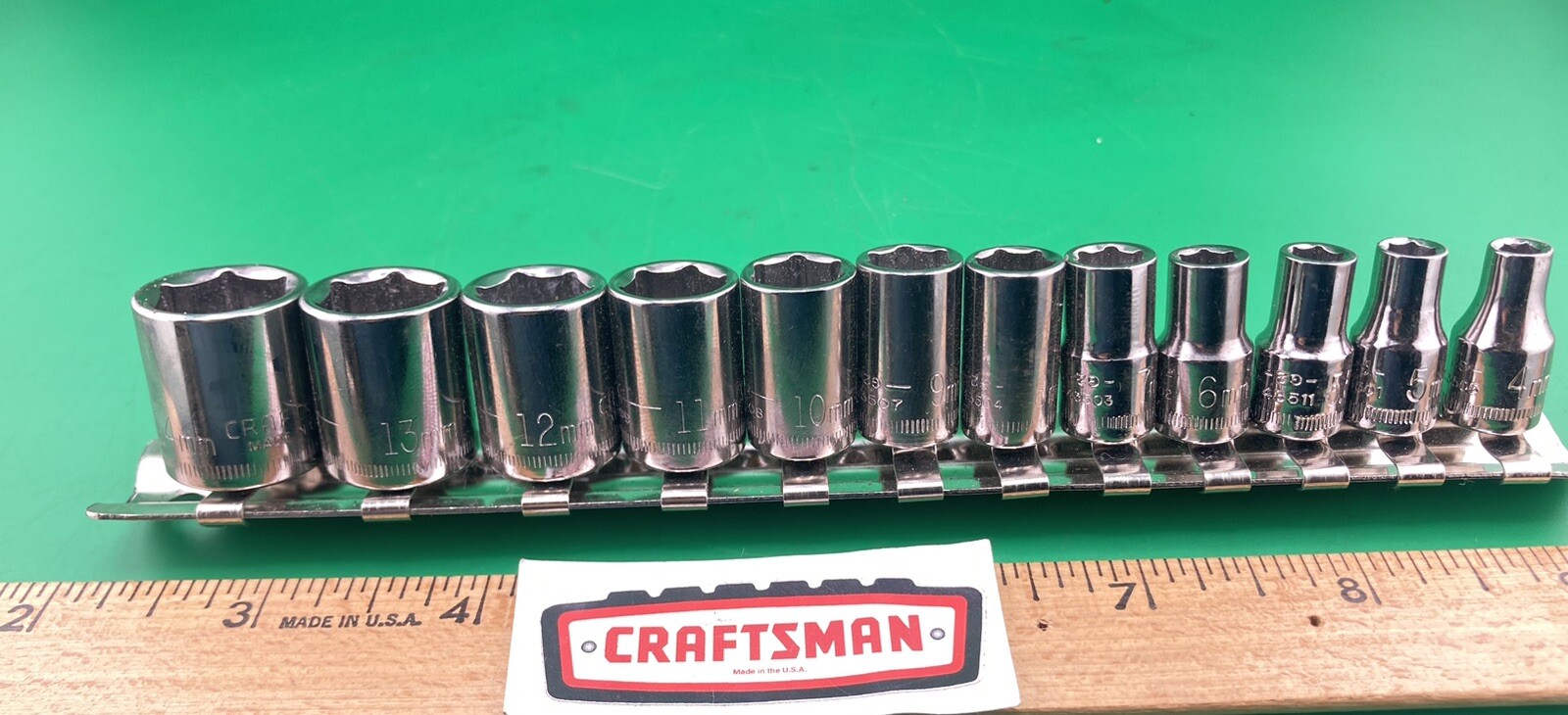 12 Piece Craftsman USA New Metric 1/4”Drive 6 Point Shallow 14mm To 4mm (NOS)