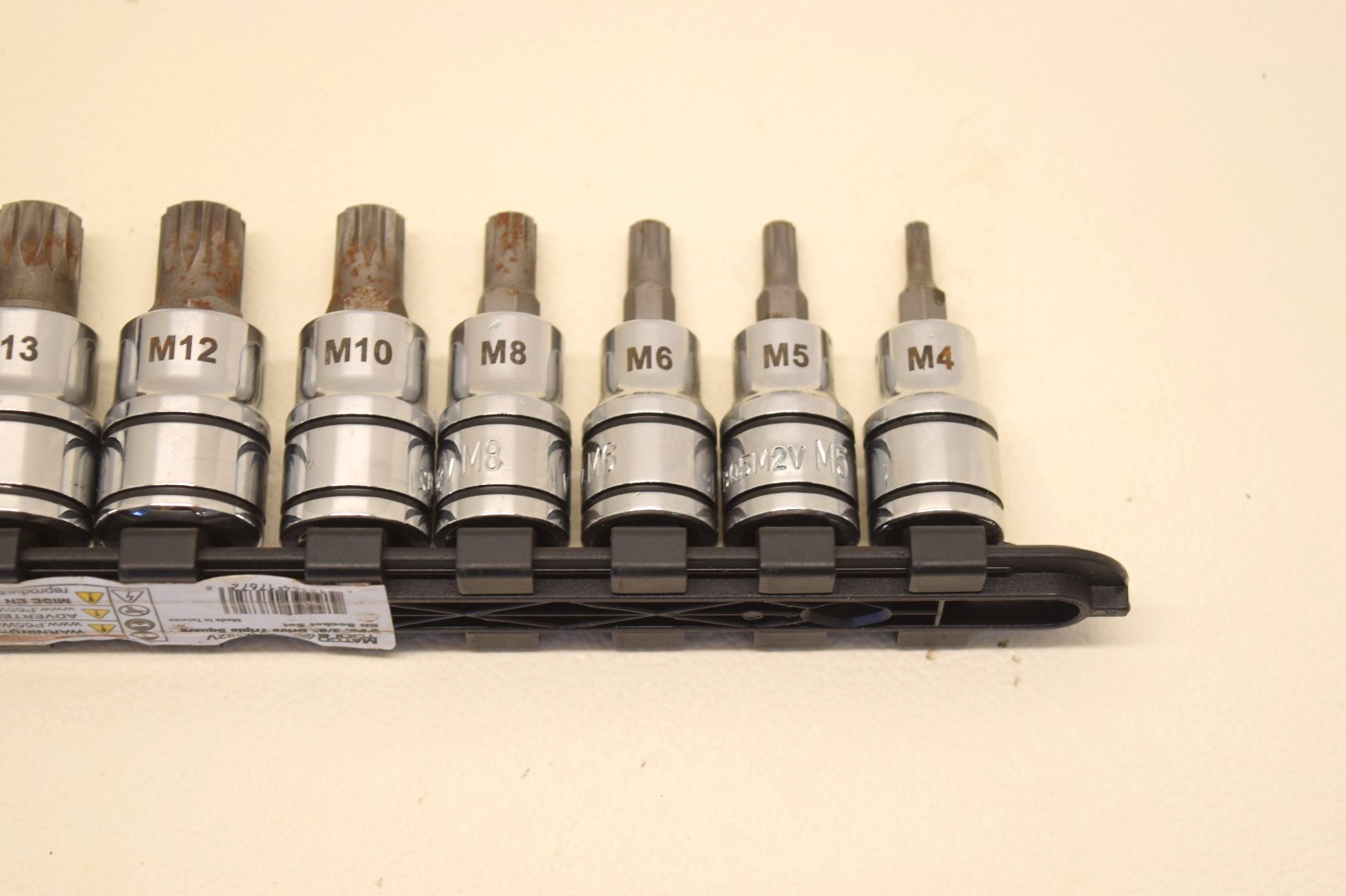 Matco Tools SQM92V 9 Piece 3/8″ Drive Triple Square Bit Socket Set 12 Point USED