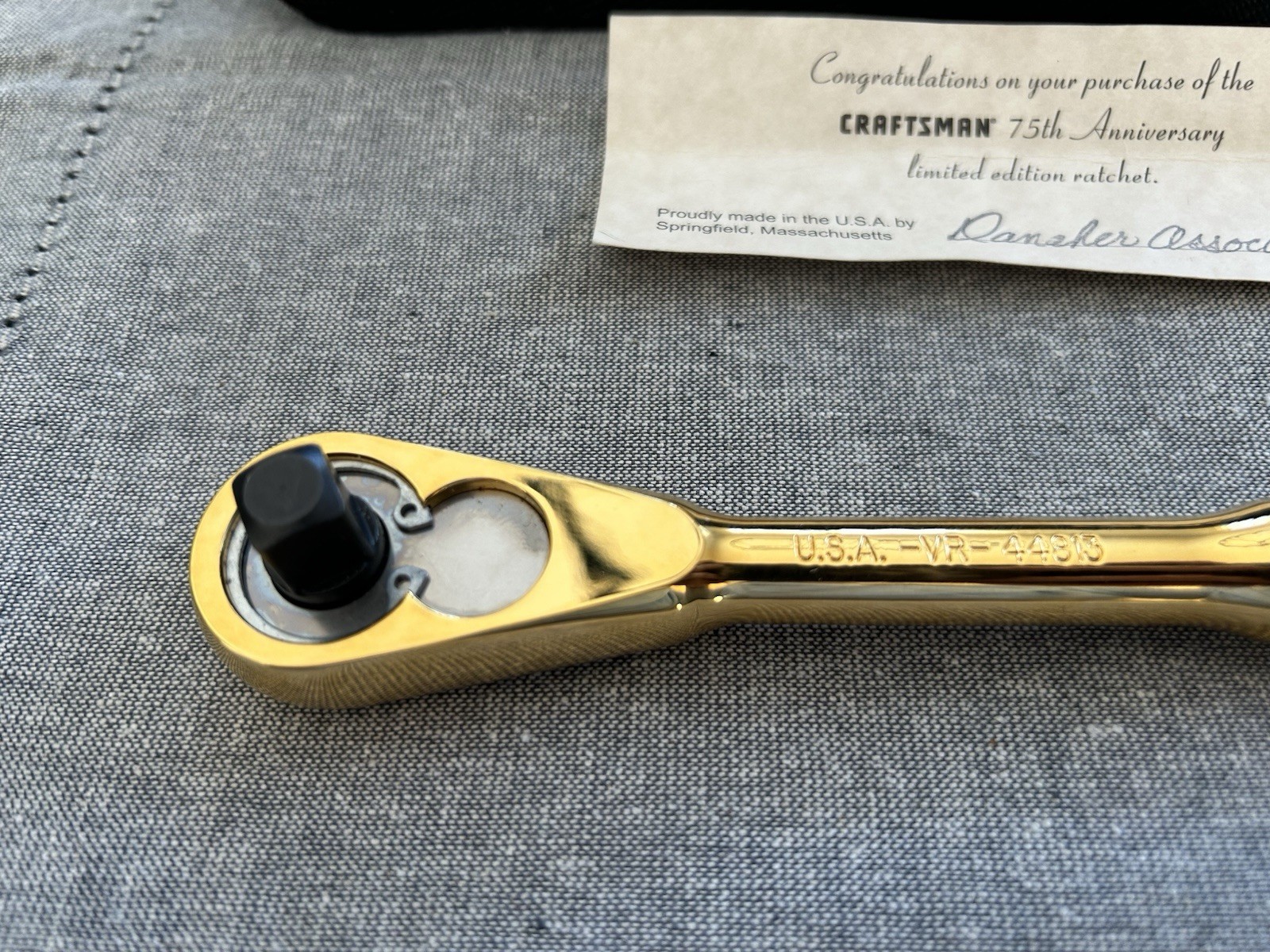NOS 🔥 Sears Craftsman USA 75th Anniversary 22k Gold VR 44813 Ratchet/Pouch LC26