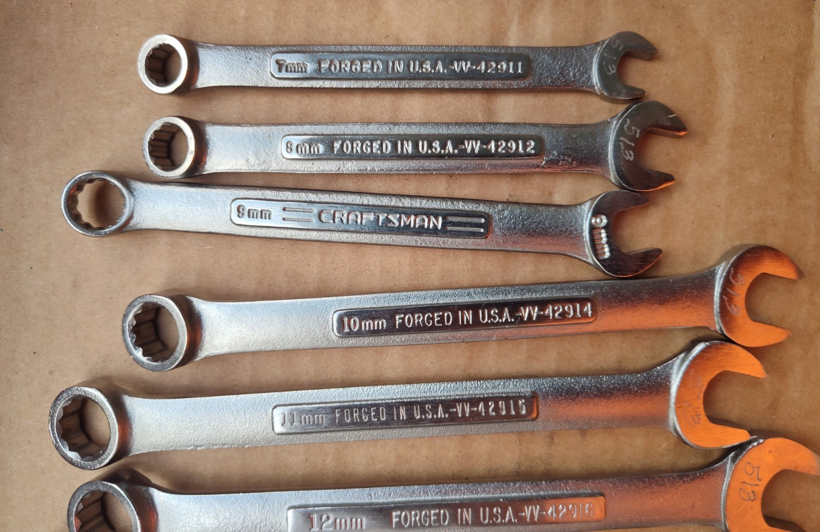 USA Craftsman Metric Combination Wrenches 14 Pc. Set 7-21mm 42938