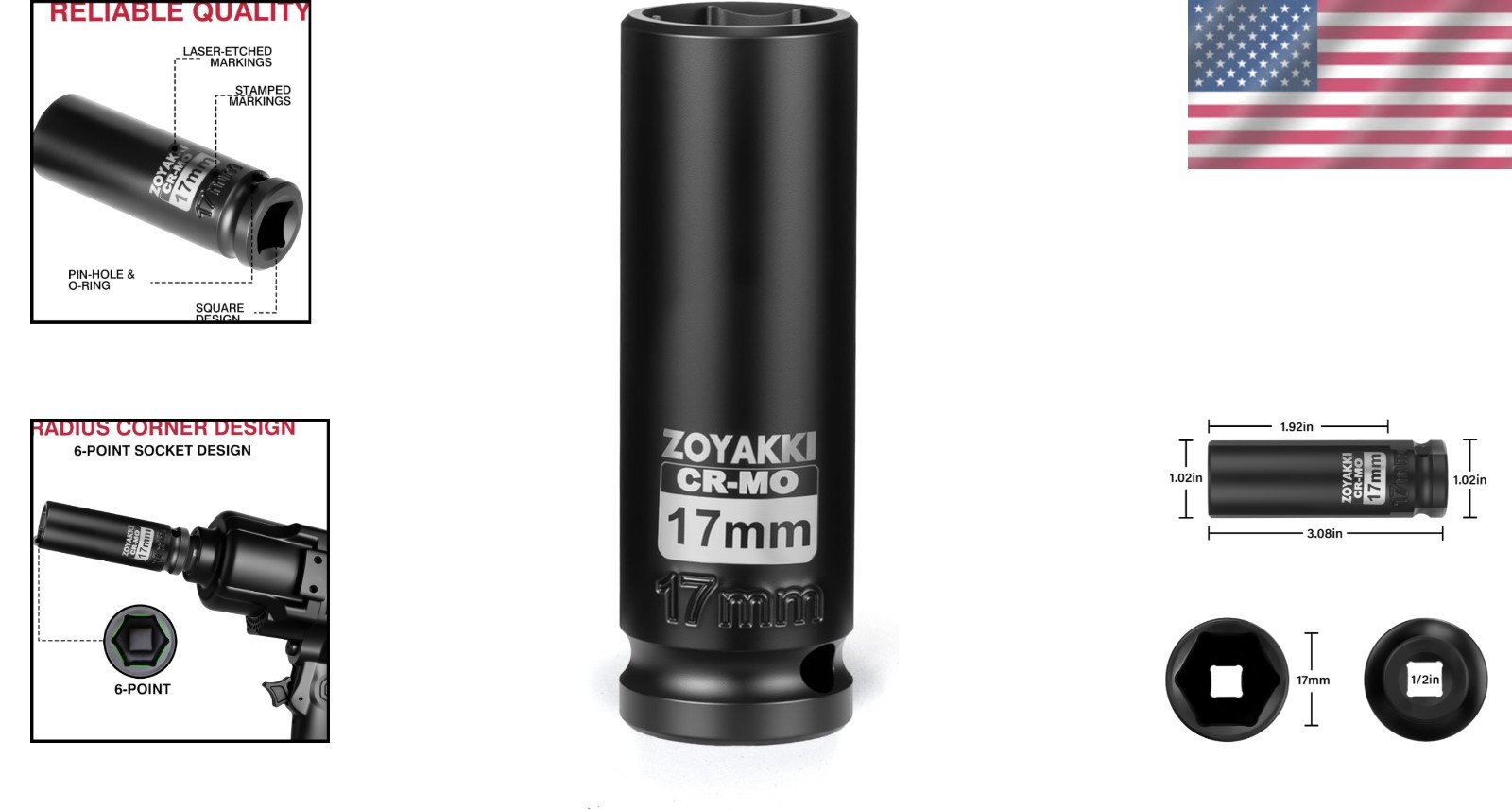 Drive 6PT Deep Cr-Mo Black Corrosion Resistant Axle Remover