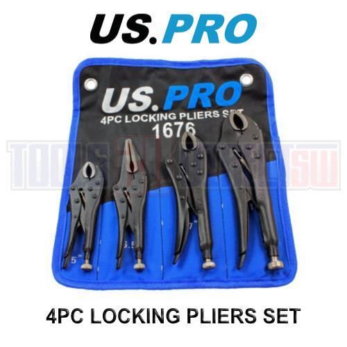 US PRO 4pc Locking Pliers Set 5″ 6.5″ 7″ 10″ Mole Vice Clamp 1676