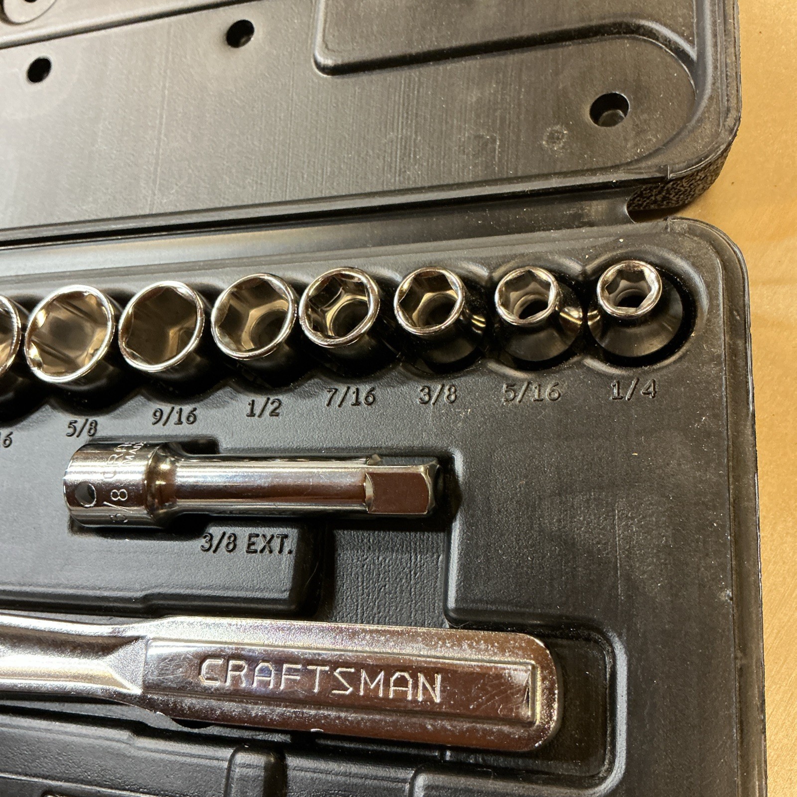 Craftsman USA 12 pcs 6 pt SAE 13/16” To 1/4” Ratchet Set 3/8”Drive FREE SHIPPING