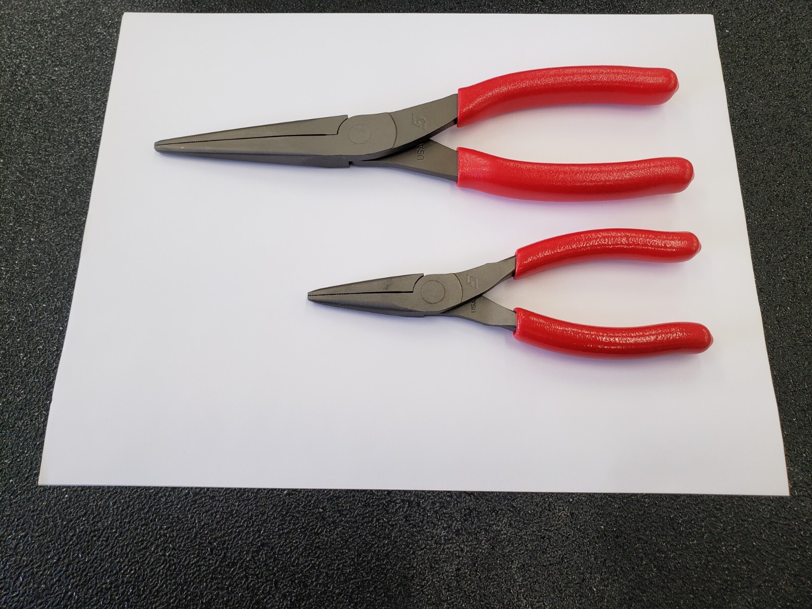 Snap-on Tools USA NEW 2pc RED 9″ & 6″ Soft Grip Needle Nose Pliers Lot Set