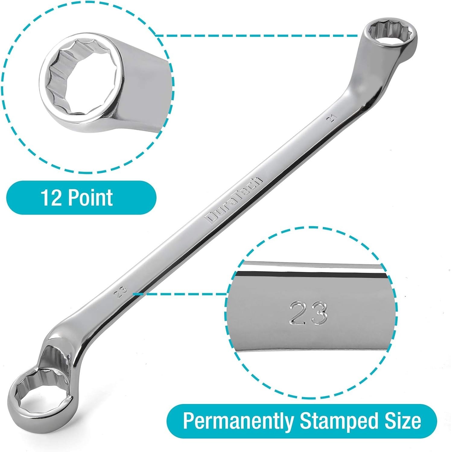 DURATECH 9-Piece Offset Box Wrench Set, Metric, CR-V Steel