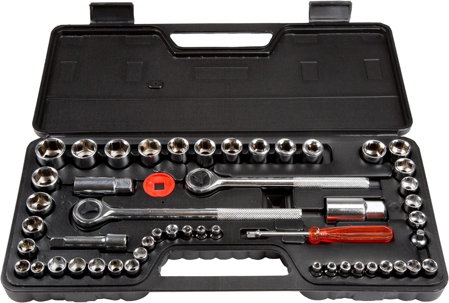 52-Piece Drive Socket Set – 1/4, 3/8 and 1/2 Sockets – SAE and Metric Tools f…
