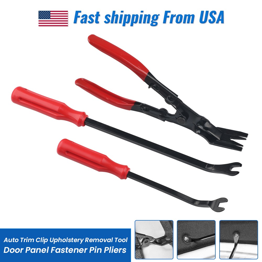 3PCS Set Auto Trim Clip Remover Tool Removal Pliers Fastener Door Panel Retainer