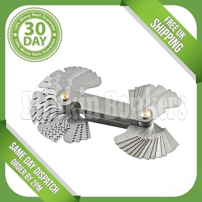 SCREW PITCH GAUGE METRIC WHITWORTH INTERNAL EXTERNAL THREAD MEASURING TOOL