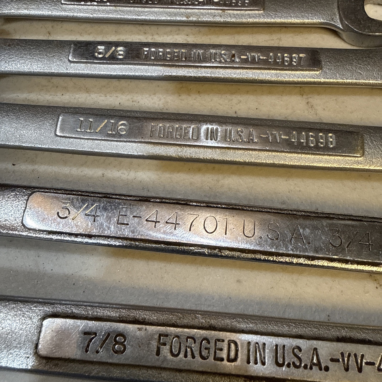USA Made Craftsman 10 piece SAE Combination Wrench Set -VV- 7/8” To 5/16”