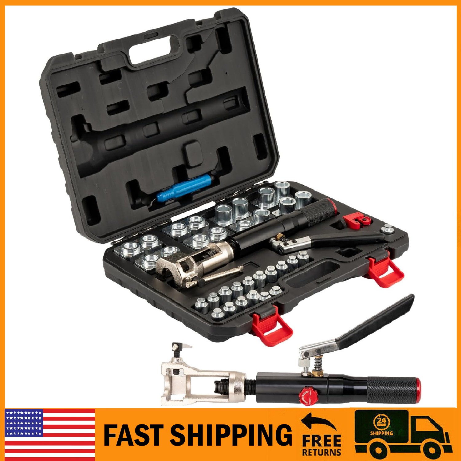 Hydraulic Brake Line Flaring Tool Kit ,Double Flaring Tool 45° for 3/16″ to 1/2″