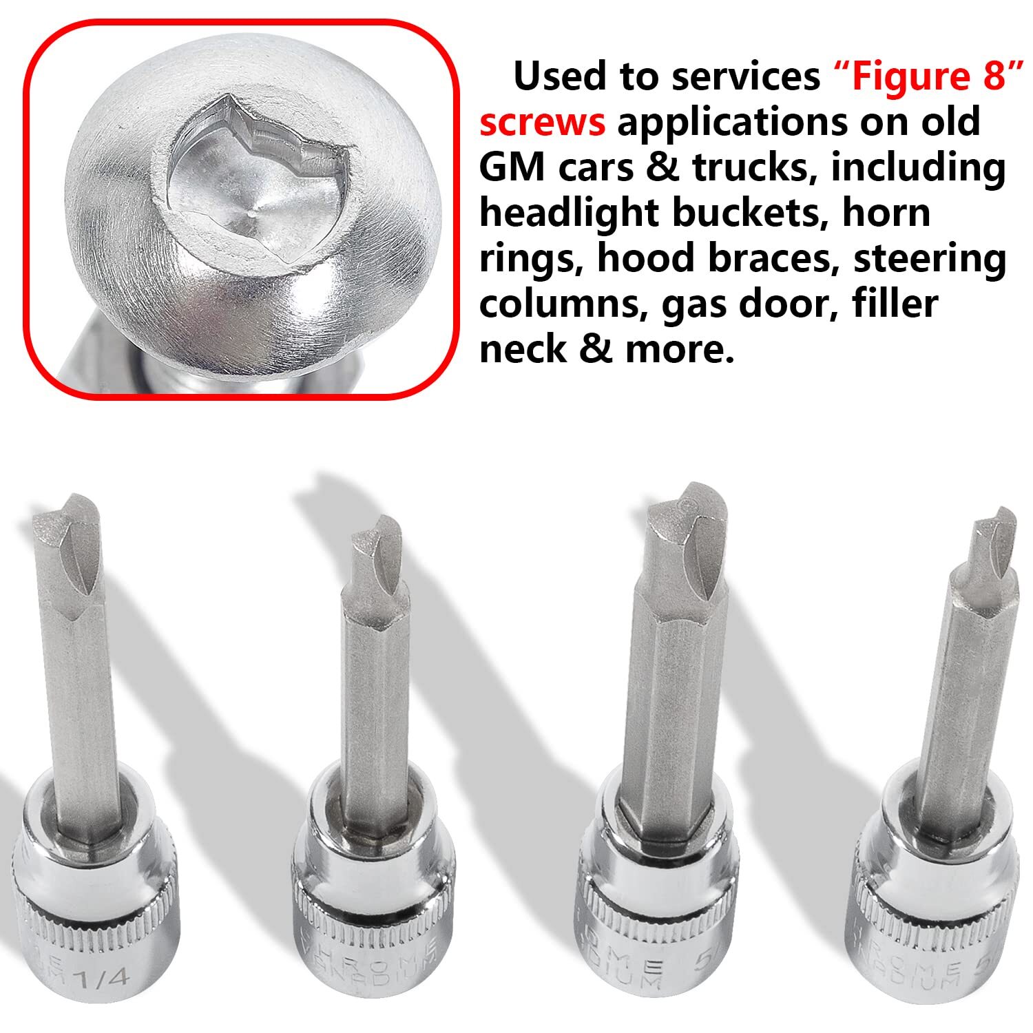 4PCS Clutch Head Bit Socket Set Used with 3/8″ Square Drive Replace CTA 8755