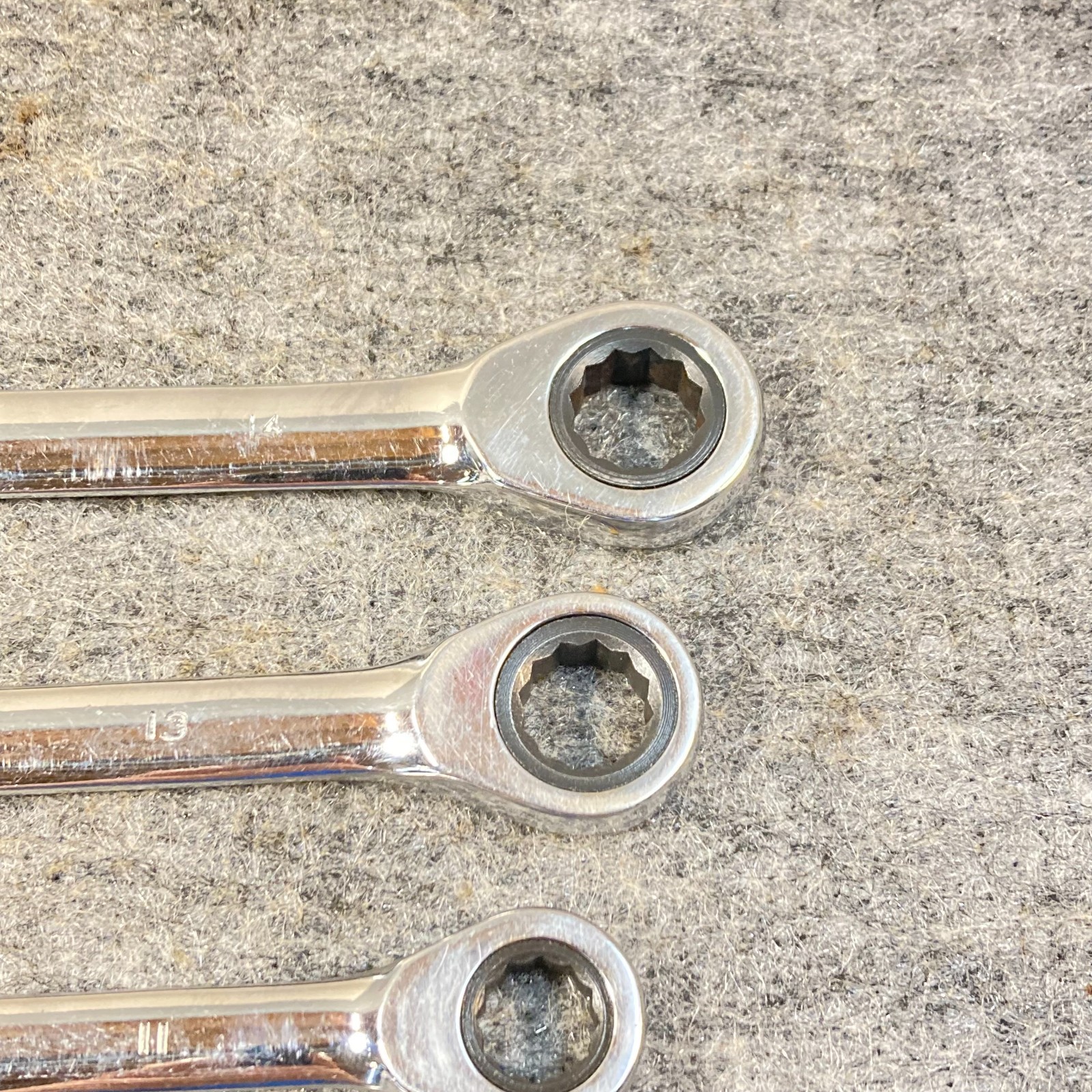 Vintage Combination Ratcheting Wrench 5 Pc Box End Metric 9-14mm