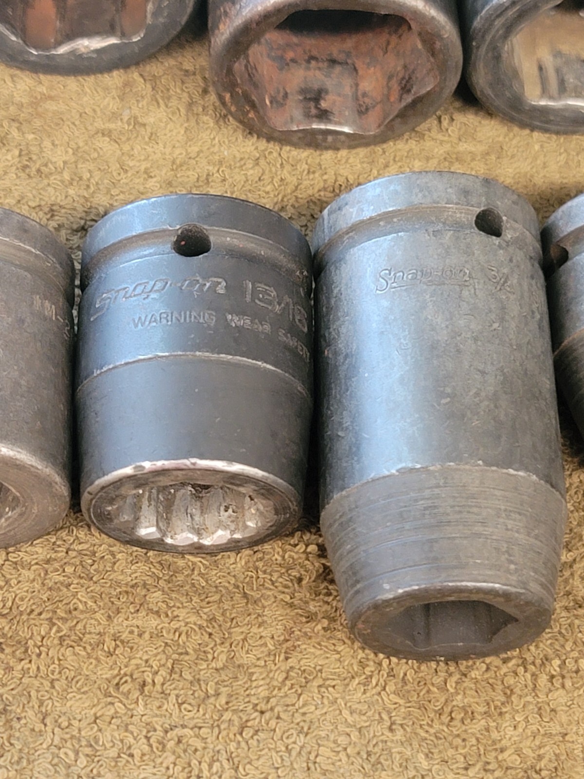 12 Snap-on Impact Socket Set SIM IM 3/4 Drive Sae 1-1/2 3/8 5/16 3/16 1/8 5/8″