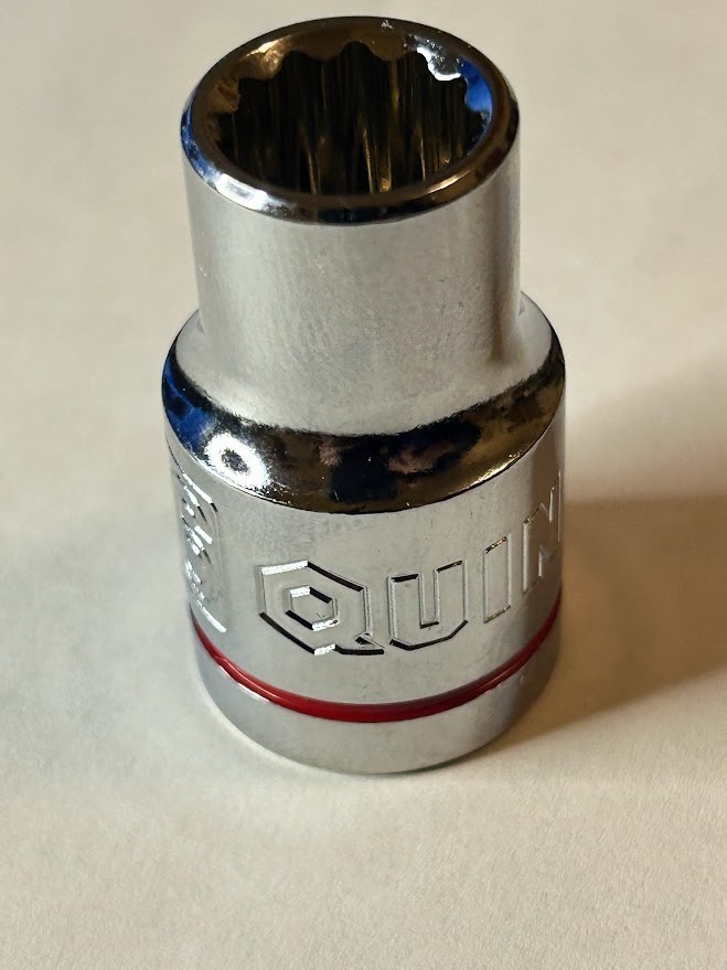 Quinn 7/16″ x 1/2″ Dr Hi-Vis Standard Socket 12 Point Free USA Shipping