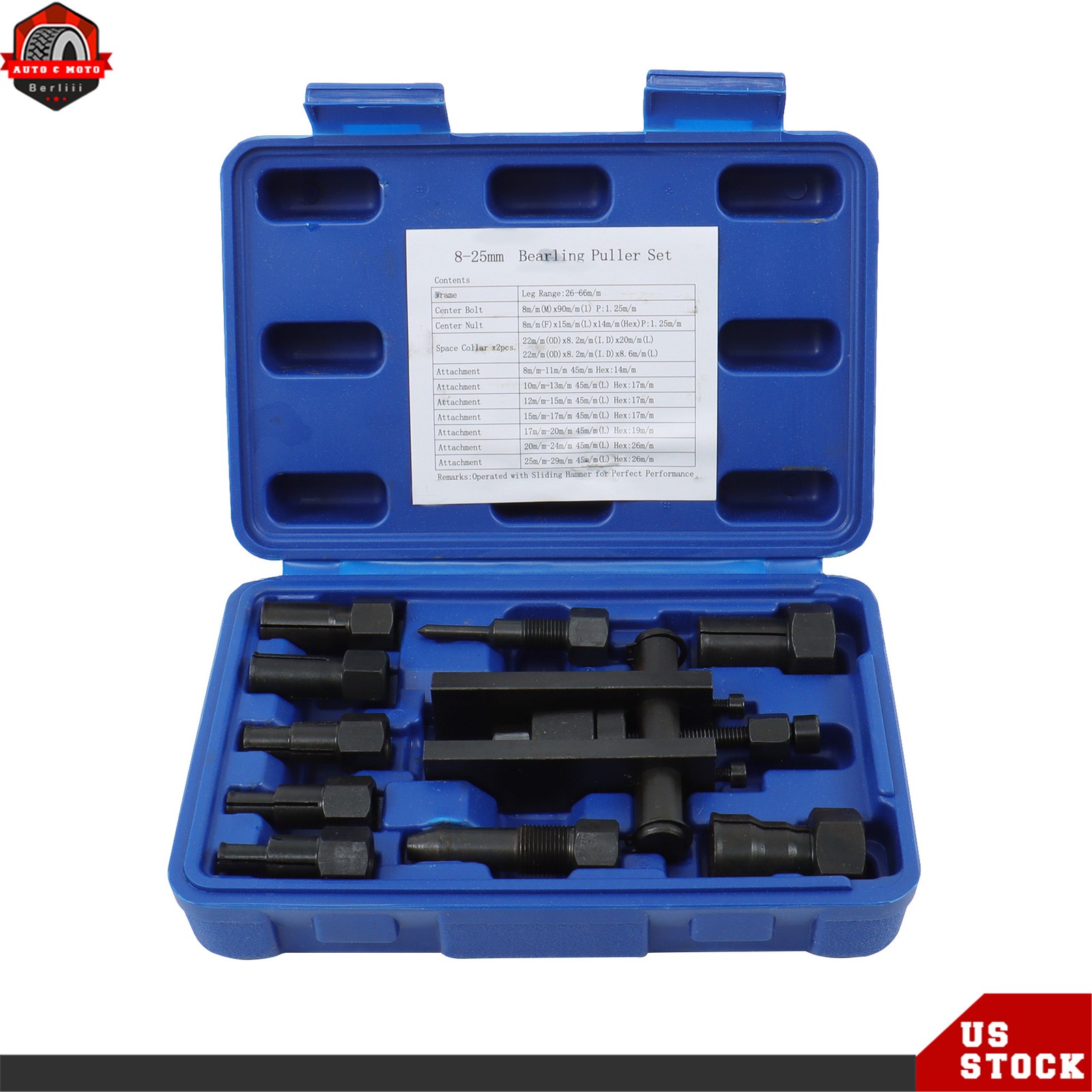 10PCS 8-25MM Motorcycle Inner Bearing Puller Tool Wheel Inner Bearing Removal