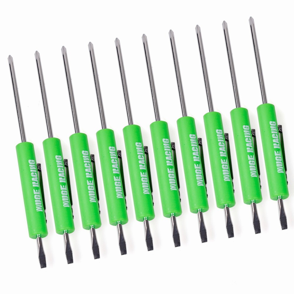 10PCS Mini Pocket Screwdriver Flat Tip w/ Magnet and Clip Phillips Slotted Flat