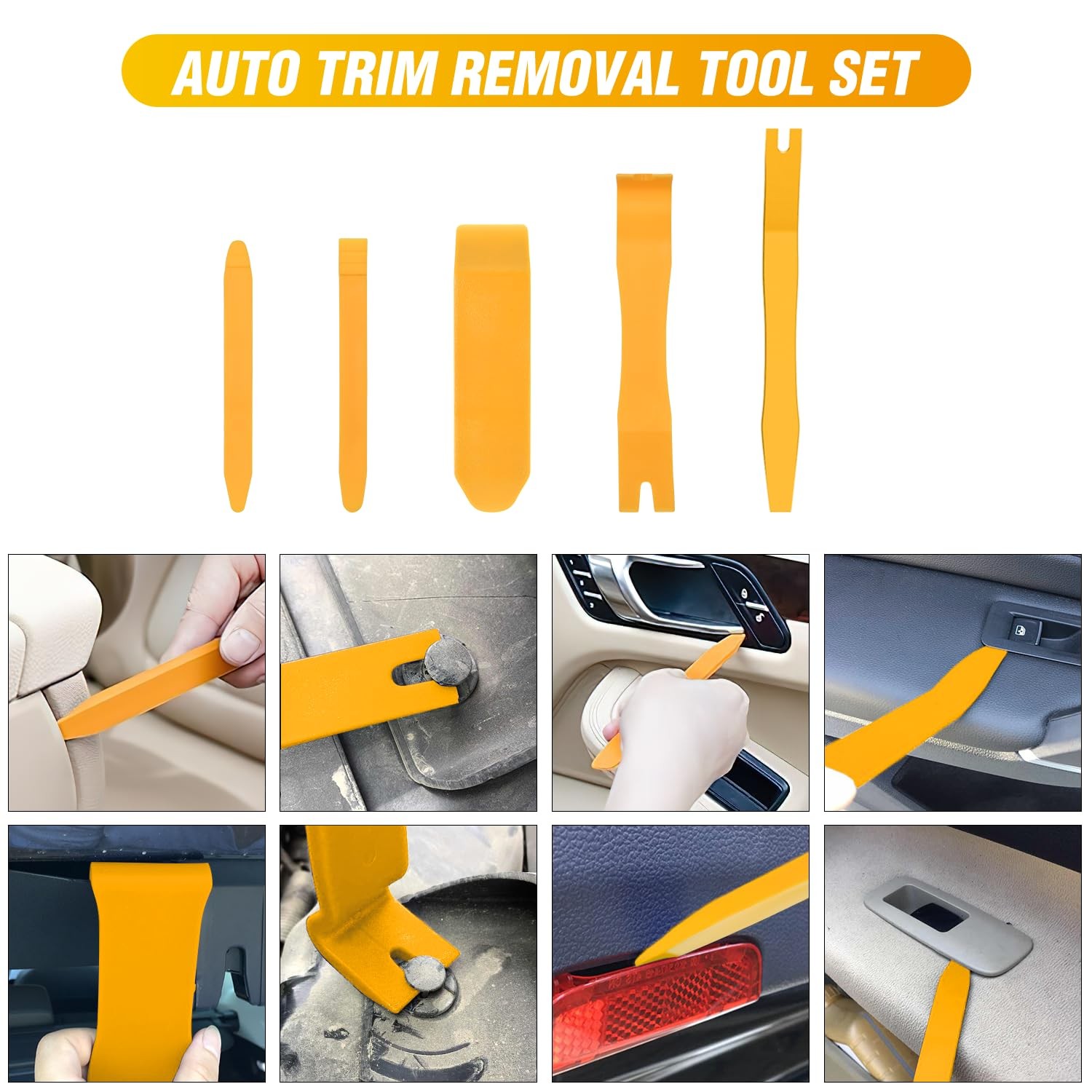 Auto Trim Removal Tool Kit 6PCS NoScratch Car Fastener & Dash Panel Tools