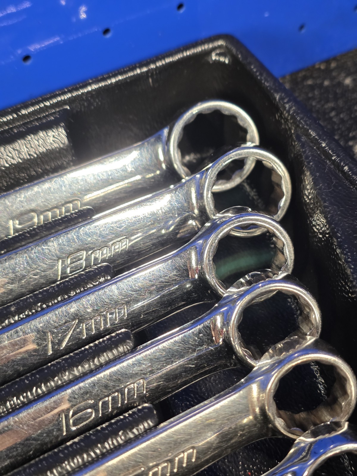 Snap-on OEXM710B 10mm-19mm 10-Piece Flank Drive Chrome Combination Wrench Set