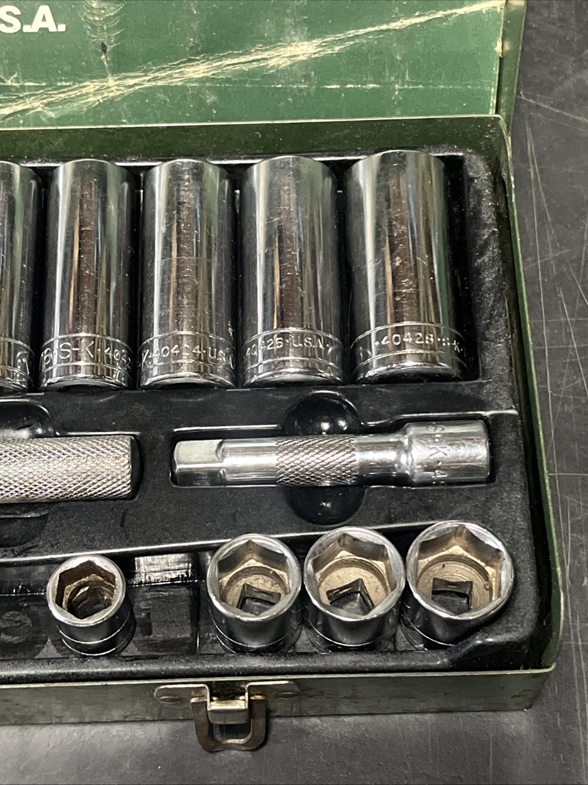 SK Professional Tools 39pc Socket Set 3/8” Drive No. 94539 SAE & MM Incomplete