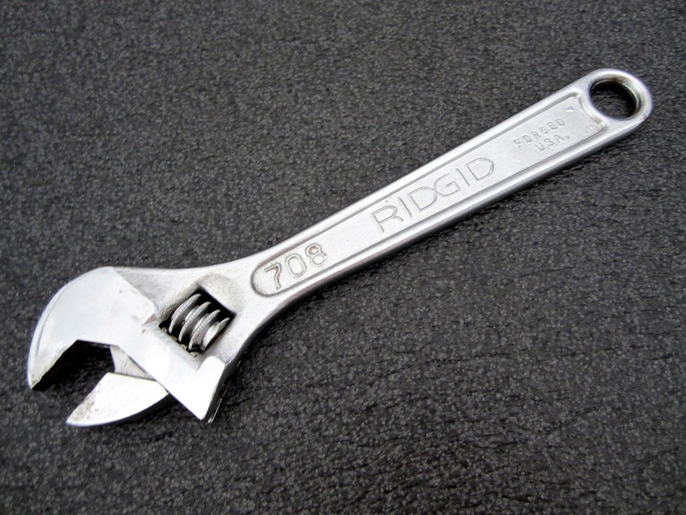 Vintage Ridgid 8″ Adjustable Wrench No. 708 Made in USA